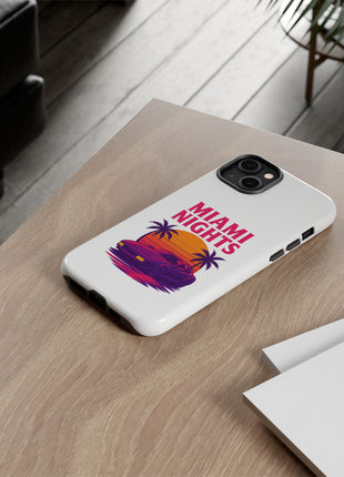Miami Nights Phone Case — Retro Sunset Palm Car Design