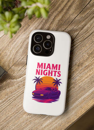 Miami Nights Phone Case — Retro Sunset Palm Car Design