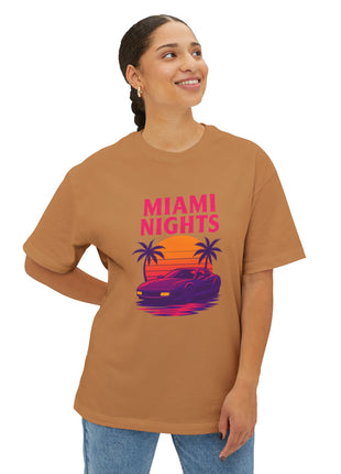 Miami Nights Tee — Retro Sunset Palm Car Graphic T-Shirt