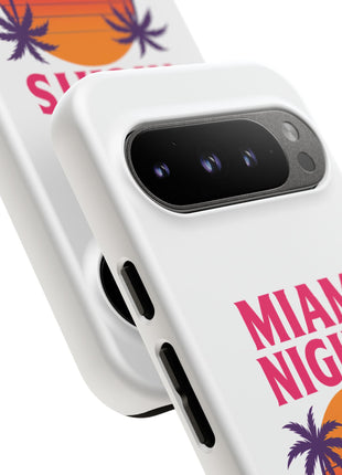 Miami Nights Phone Case — Retro Sunset Palm Car Design