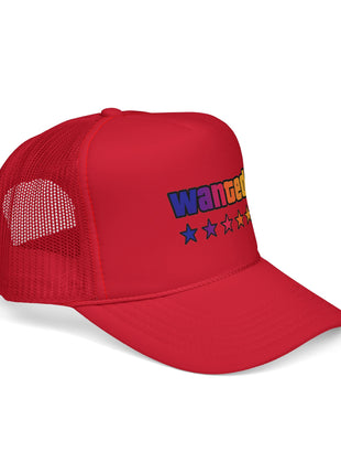 Trucker Cap — "Wanted" Retro Rainbow Stars Hat