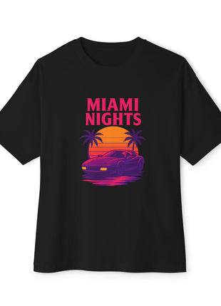 Miami Nights Tee — Retro Sunset Palm Car Graphic T-Shirt